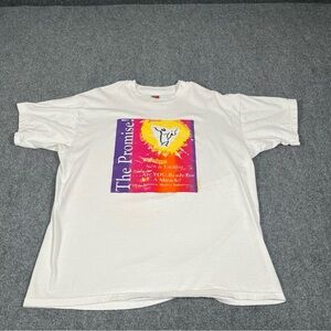 Vintage Christian Shirt Mens XL White Jesus Bible Verse Religious Y2K 90s Surf